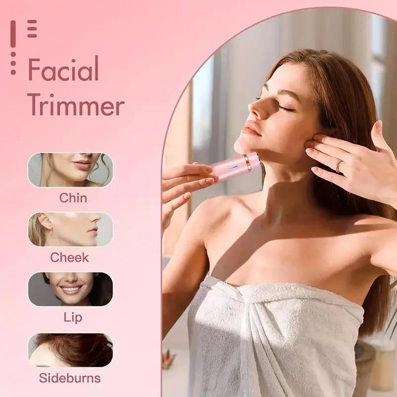 Electric Bikini Trimmer for Women, Rechargeable 2 in 1 Body & Facial Hair Removal